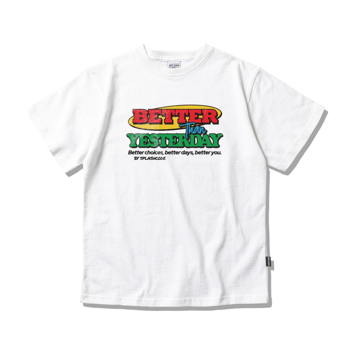 스플래시코드 키즈(SPLASHCODE KIDS) 키즈 반팔 티셔츠 화이트 - 베러 댄 예스터데이(Better Than Yesterday)