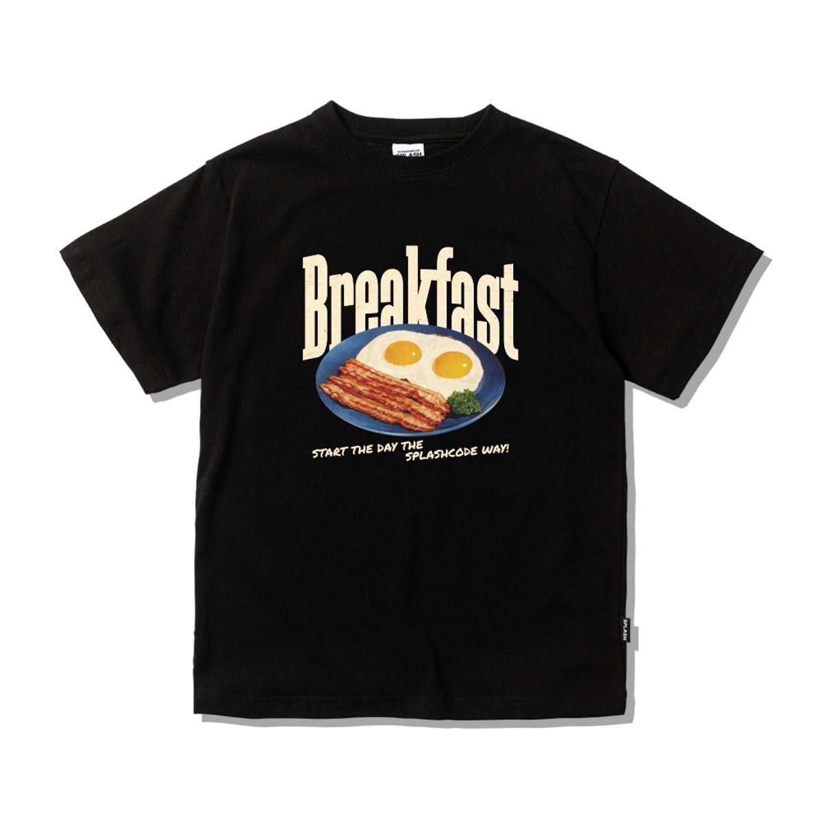 스플래시코드 키즈(SPLASHCODE KIDS) 키즈 반팔 티셔츠 블랙 - 아침(Breakfast)