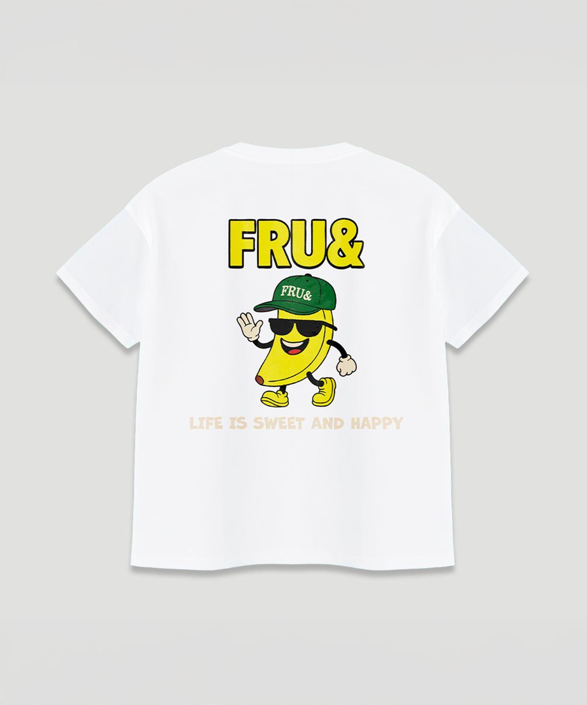 프루앤(FRUAND) 백 레터링 그래픽 반팔티셔츠_바나나