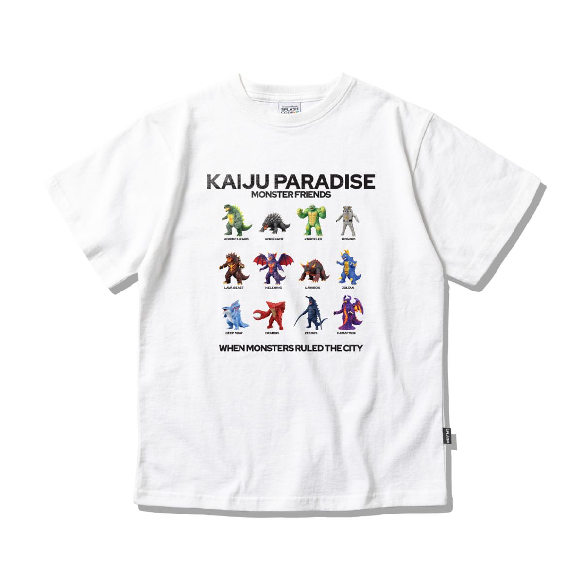 스플래시코드 키즈(SPLASHCODE KIDS) 키즈 반팔 티셔츠 화이트 - 카이주 파라다이스(Kaiju Paradise)