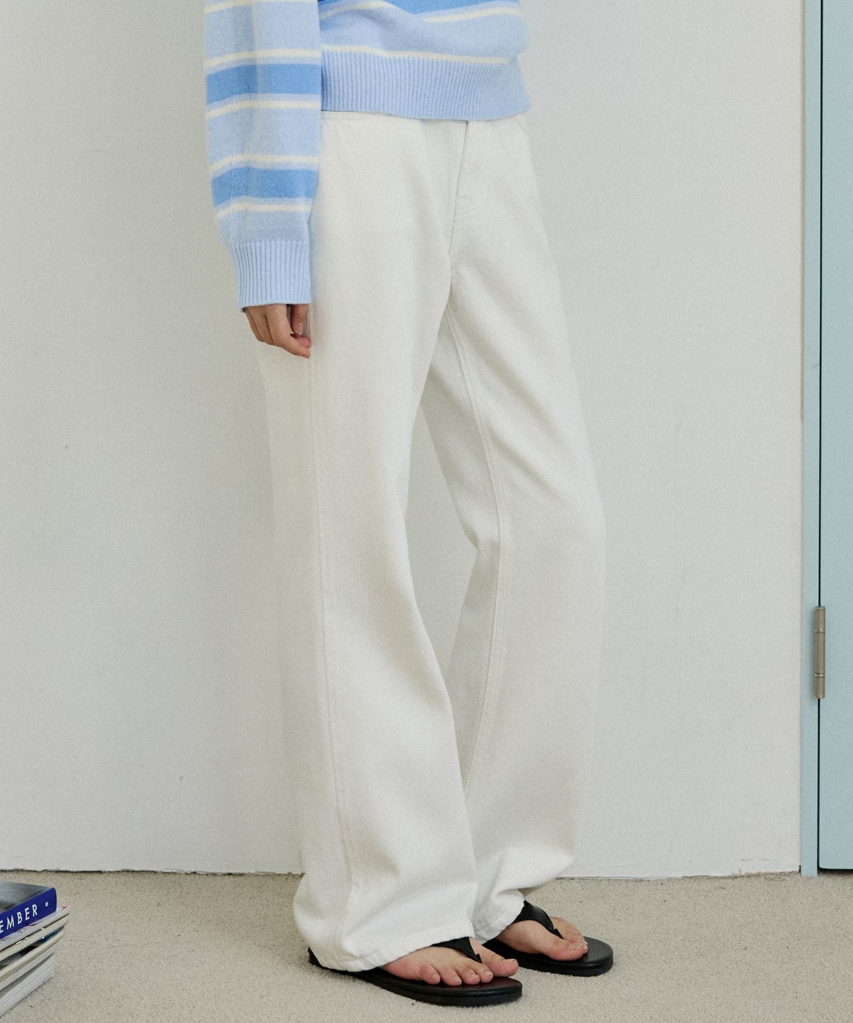 반원 아틀리에(VANONE ATELIER) P3286 코튼 스트레이트 팬츠_White