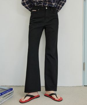 P3286 코튼 스트레이트 팬츠_Black