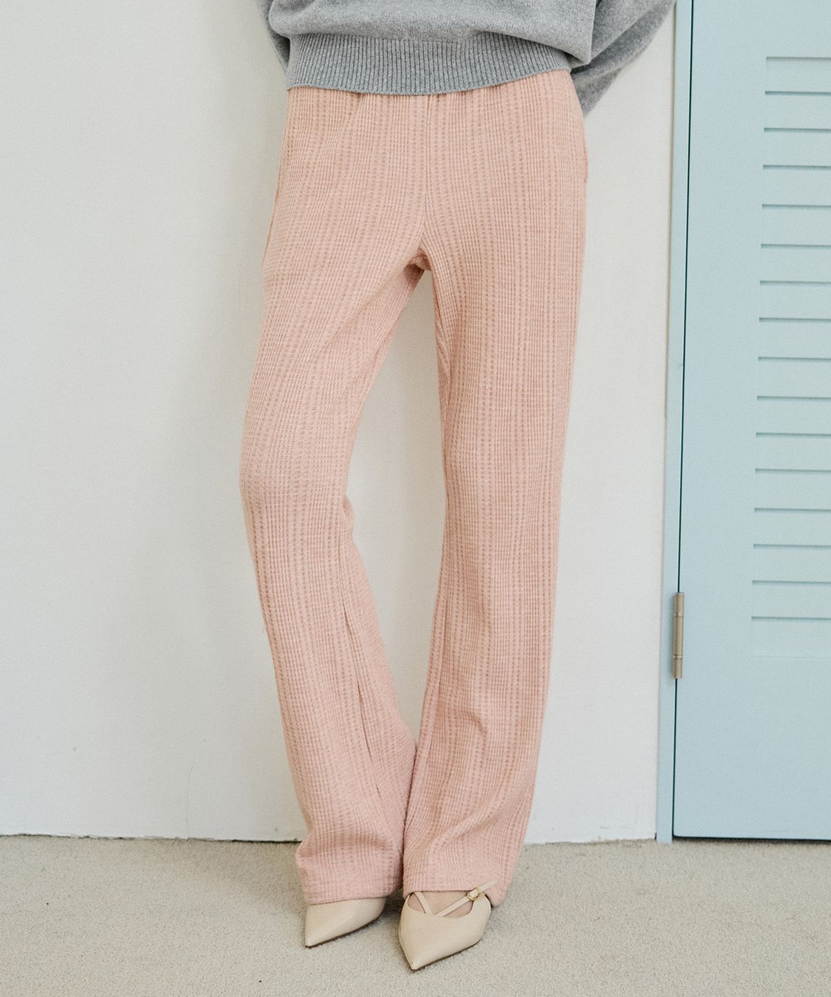 반원 아틀리에(VANONE ATELIER) P3297 와플 텍스처드 팬츠_Light pink