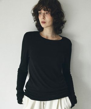 A3565 울 블렌디드 롱 슬리브_Black