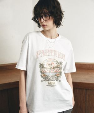 A3576 Flamingo 티셔츠_White