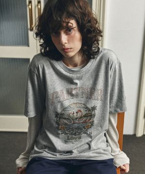 A3576 Flamingo 티셔츠_Melange gray