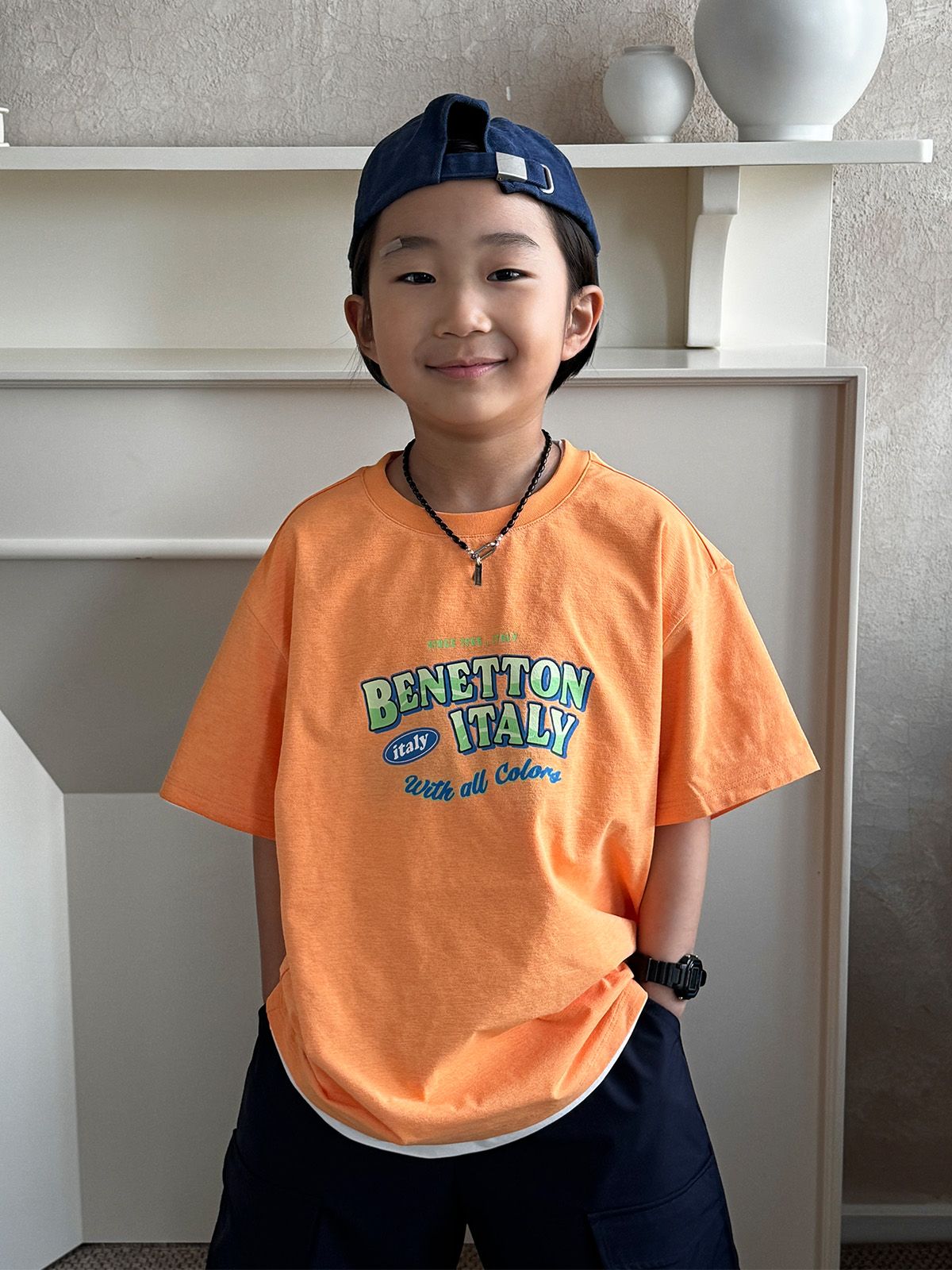 베네통키즈(BENETTONKIDS) 기능성 그래픽 티셔츠_QATS27631OR