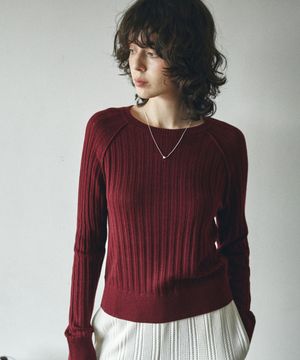 KN4289 펀칭 래글런 니트_Burgundy