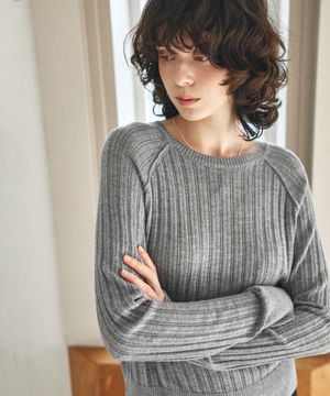 KN4289 펀칭 래글런 니트_Melange gray