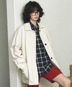 O3763 워시드 워크 재킷_Ivory