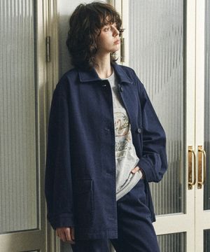 O3763 워시드 워크 재킷_Navy