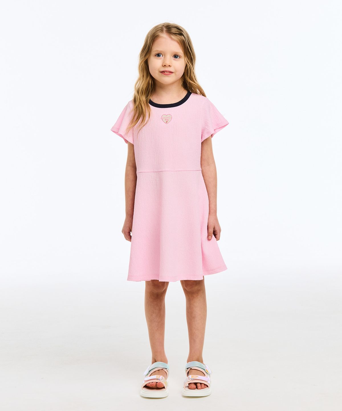 베네통키즈(BENETTONKIDS) 주름지 플레어 원피스_QAOP22631PK