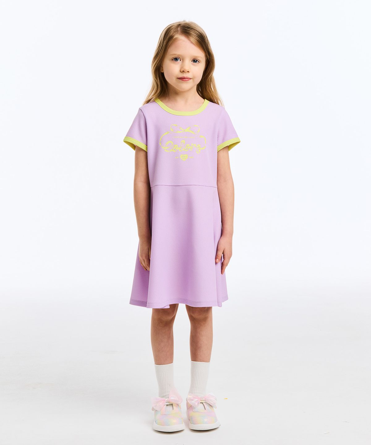 베네통키즈(BENETTONKIDS) 와플 플레어 원피스_QAOP19631LV