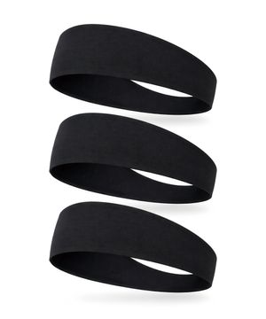 [3pack] 논슬립 핏 스포츠 헤어밴드_블랙