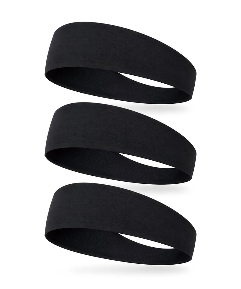 [3pack] 논슬립 핏 스포츠 헤어밴드_블랙