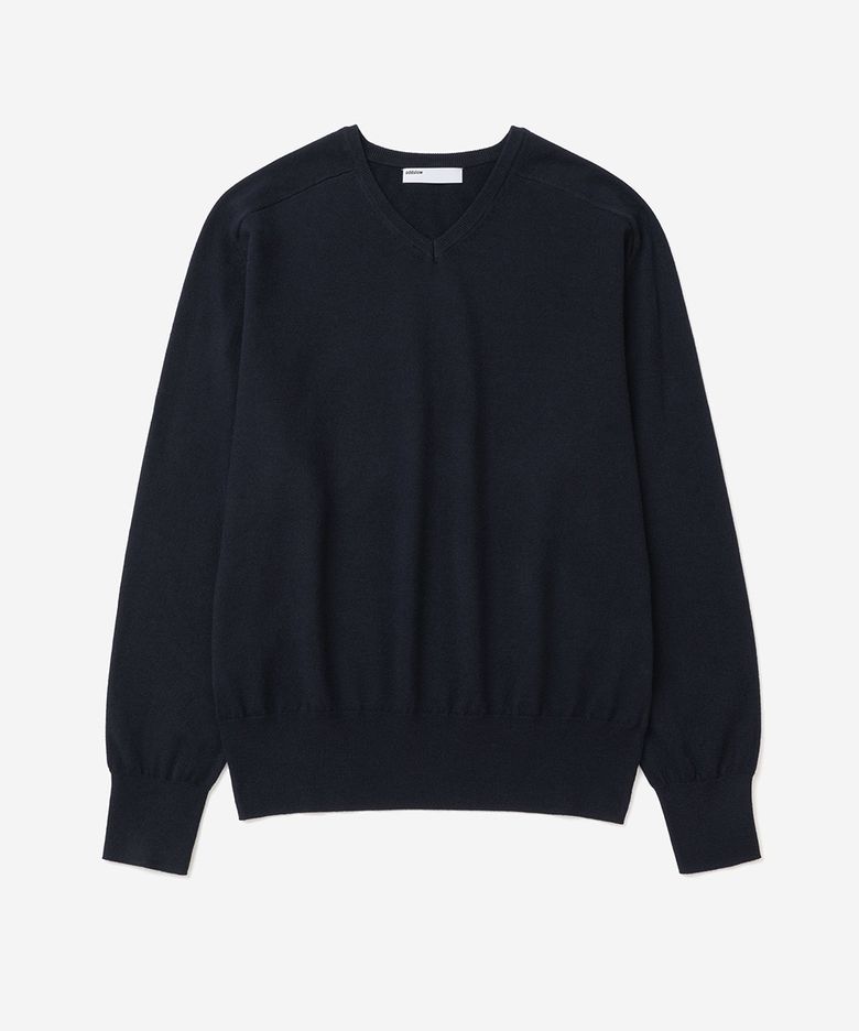 V-Neck Knit (Dark Navy)