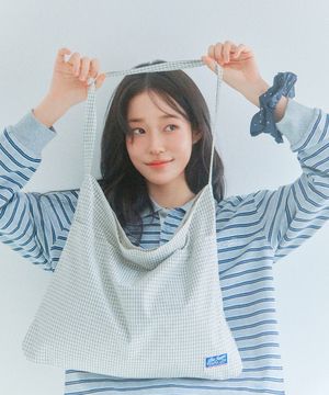 코튼 라이트 에코백 체크