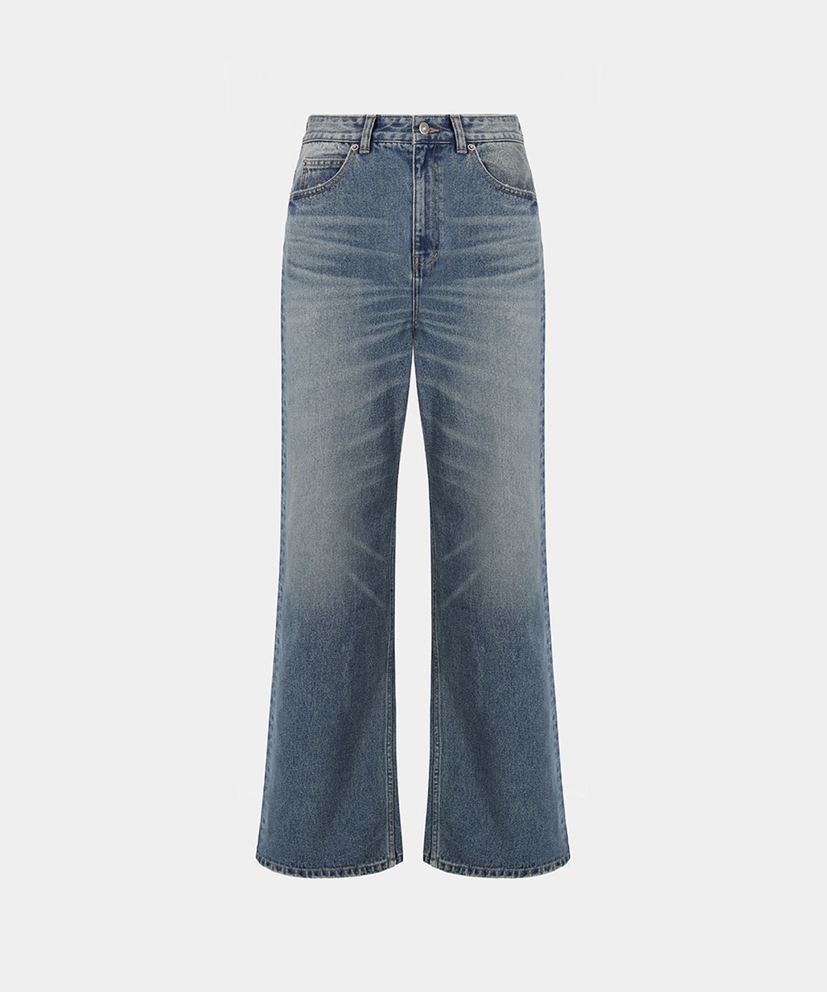 노이스(NOICE) M WASHED STRAIGHT WIDE JEAN - INDIGO