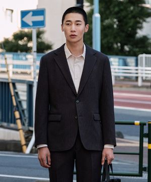 Textured 셋업 세트 그레이 (릴렉스핏)_SEJWA01SET