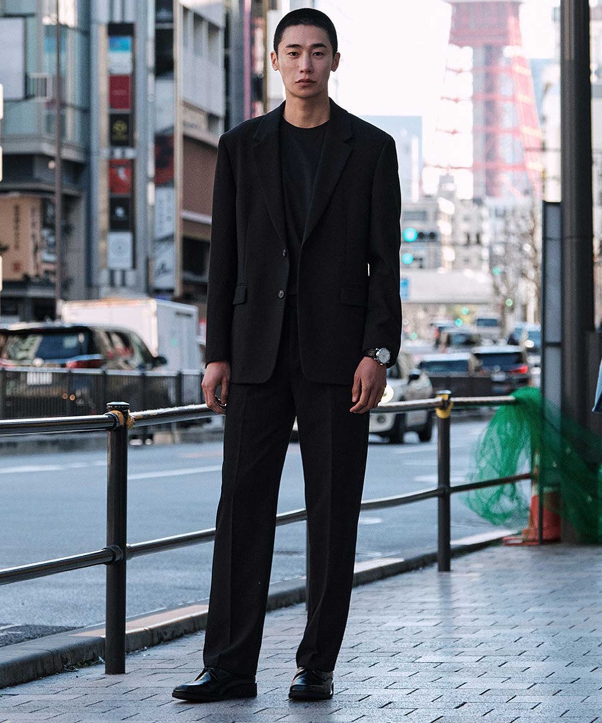 에스티코(STCO) [사계절]사방스판 에센셜 셋업 세트_블랙 (오버핏)_SEJWZ74SET