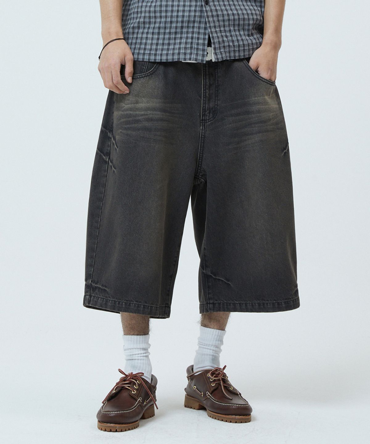 마하그리드(MAHAGRID) BERMUDA DOMINGO DENIM SHORT BLACK(MG2GMMD112A)