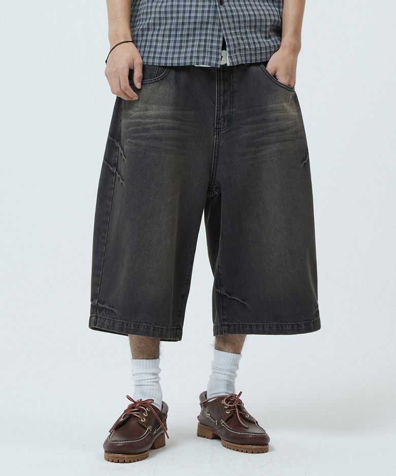 BERMUDA DOMINGO DENIM SHORT BLACK(MG2GMMD112A)