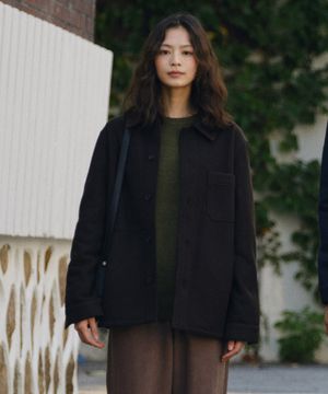 DIEMS 젠더리스 저지 셔츠형 자켓 브라운 (오버핏)_LDSVD62OSH