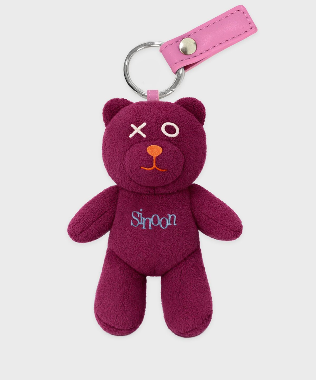 시눈(SINOON) XOXO Nooni Bear Keyring (Burgundy)