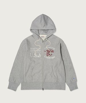 헤리티지 리버스위브 루즈핏 워싱 후드 집업 Grey