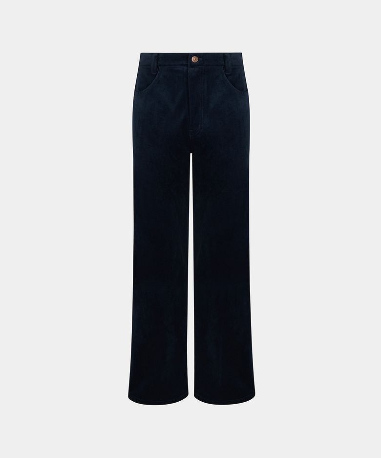 M VELVET FLARED PANTS - DARK NAVY
