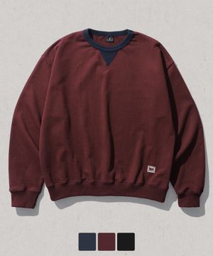 레트로 크루넥 맨투맨 버건디 MMMT7856