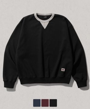 레트로 크루넥 맨투맨 블랙 MMMT7856