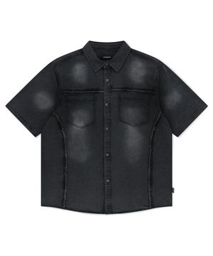 DENIM HALF SHIRT BLACK(MG2FMMW345A)