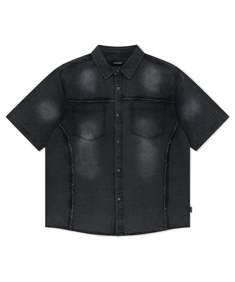 DENIM HALF SHIRT BLACK(MG2FMMW345A)
