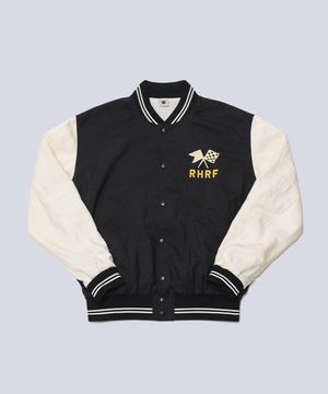 LIGHT BASEBALL JUMPER (BLACK & IVORY)