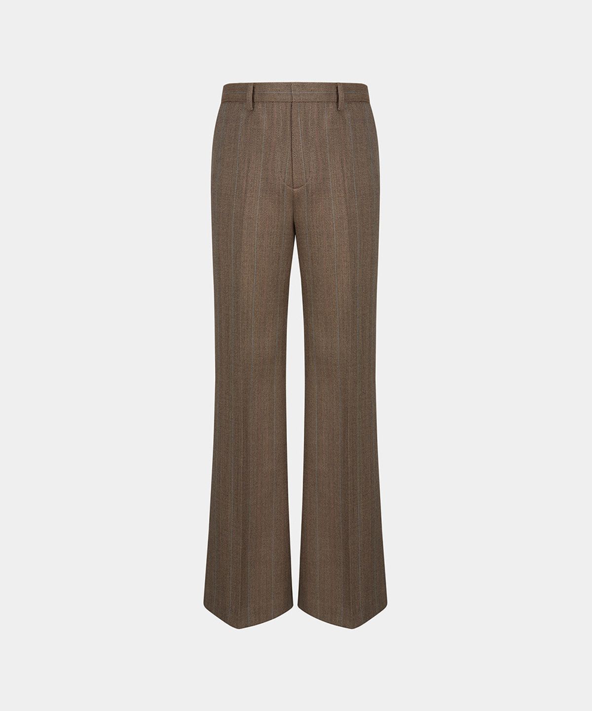 노이스(NOICE) M STRIPED WOOL FLARED PANTS - BROWN
