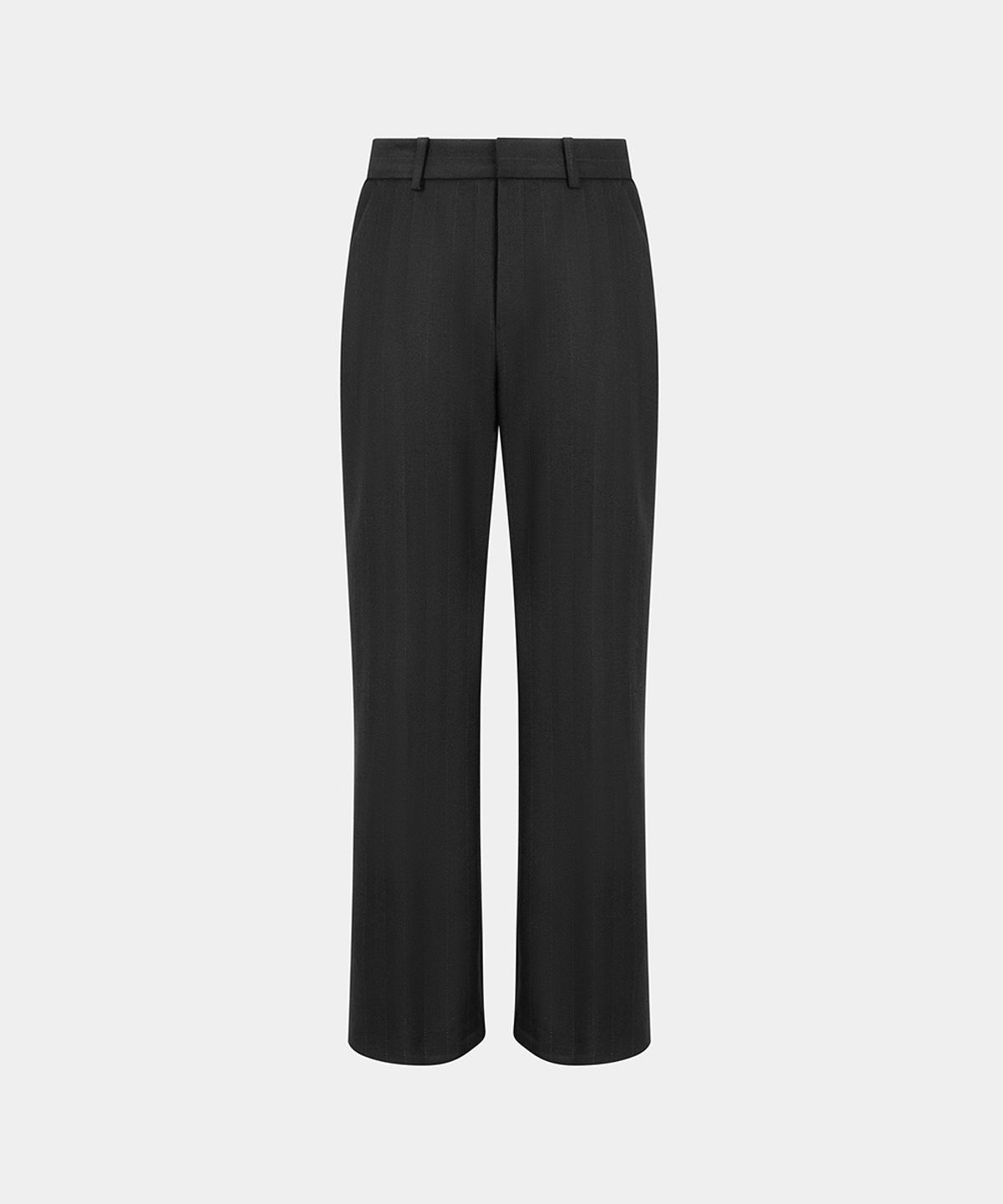 노이스(NOICE) M PINSTRIPED WOOL FLARED PANTS - BLACK