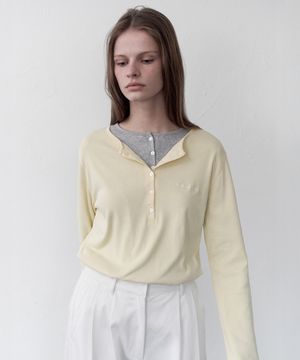 Whenever Henley Neck T-shirt - Cream Butter