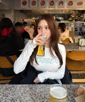 체인스티치 슬림 긴팔티(2color)