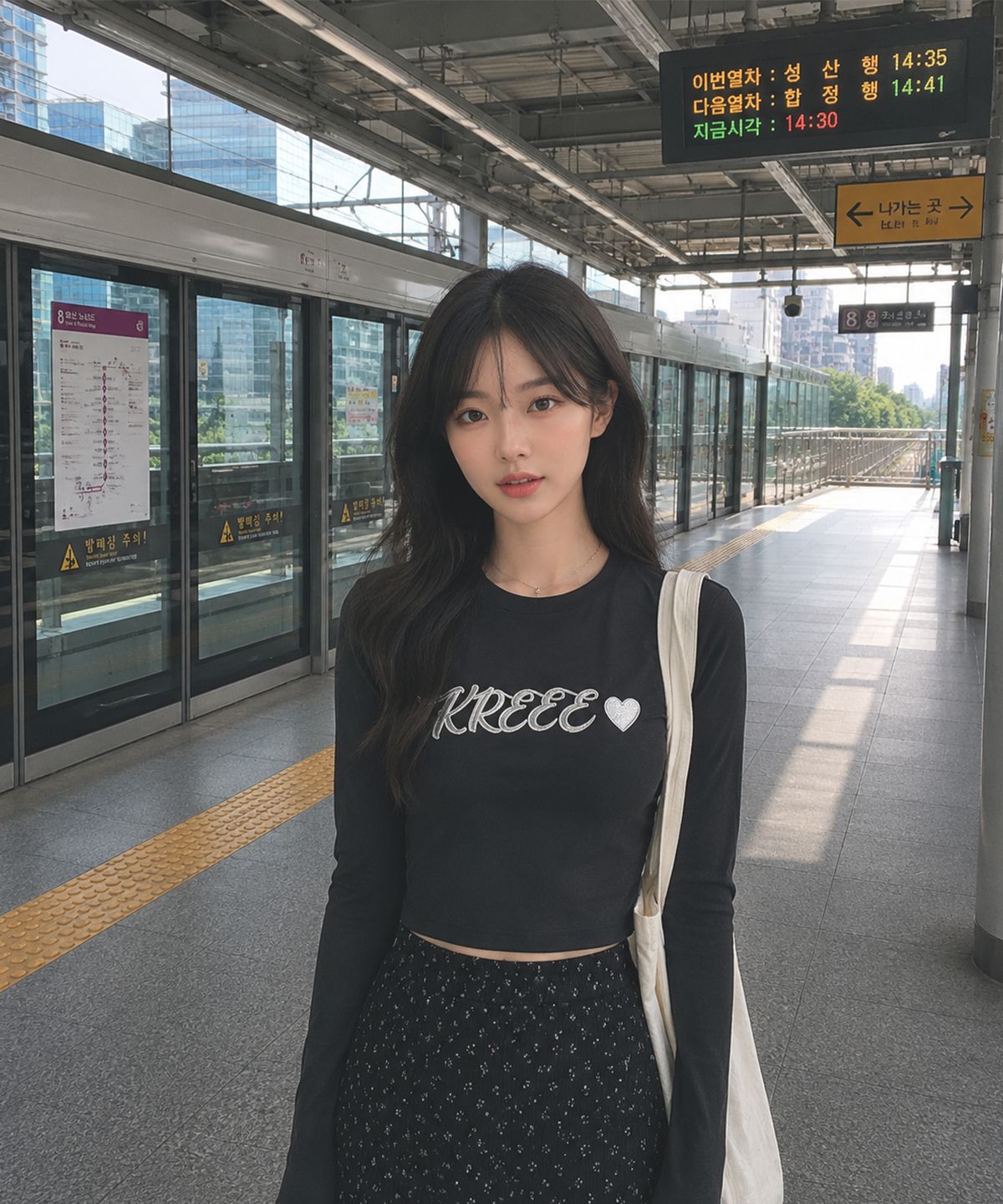 케이케이이이이(KKEEE) 체인스티치 슬림 긴팔티(2color)