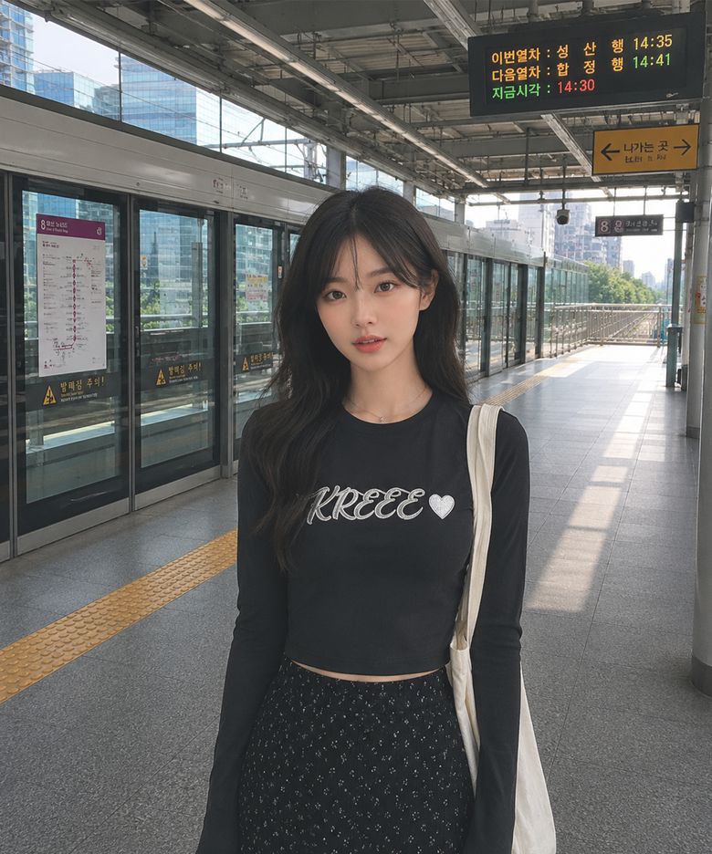 체인스티치 슬림 긴팔티(2color)