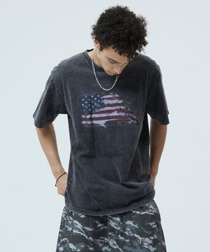 WASHED FLAG TEE BLACK(MG2GMMT542A)