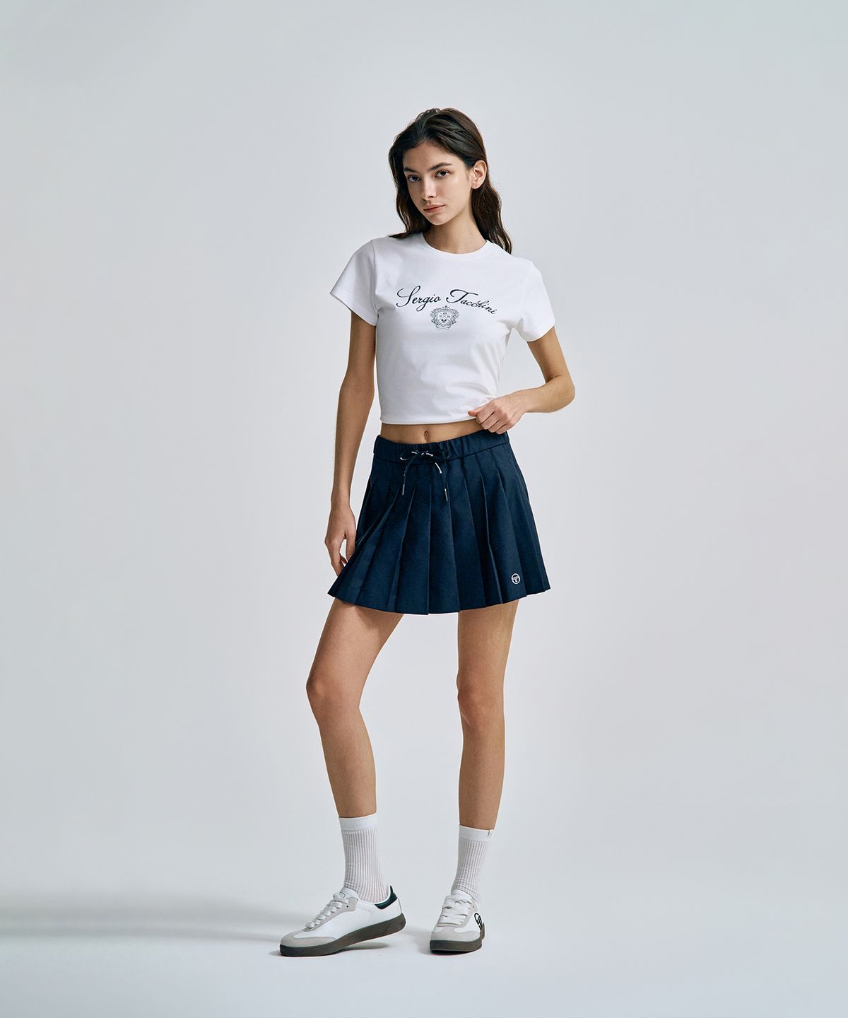 세르지오 타키니(SERGIO TACCHINI) W 스트링 클래식 스커트 (Navy)