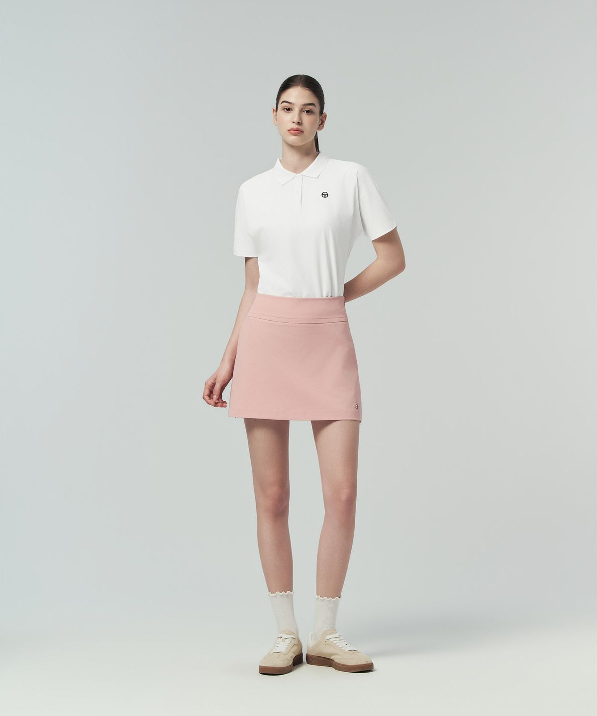 세르지오 타키니(SERGIO TACCHINI) W 타키니 플라잉 백플리츠 스커트 (Pink)