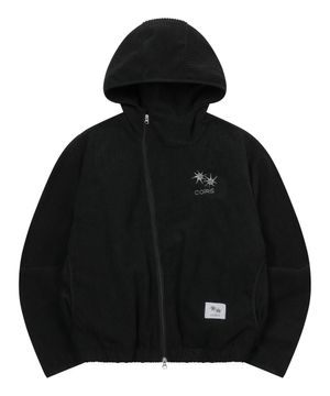 베일드 골지 언발란스 투웨이 후드 집업 남녀공용