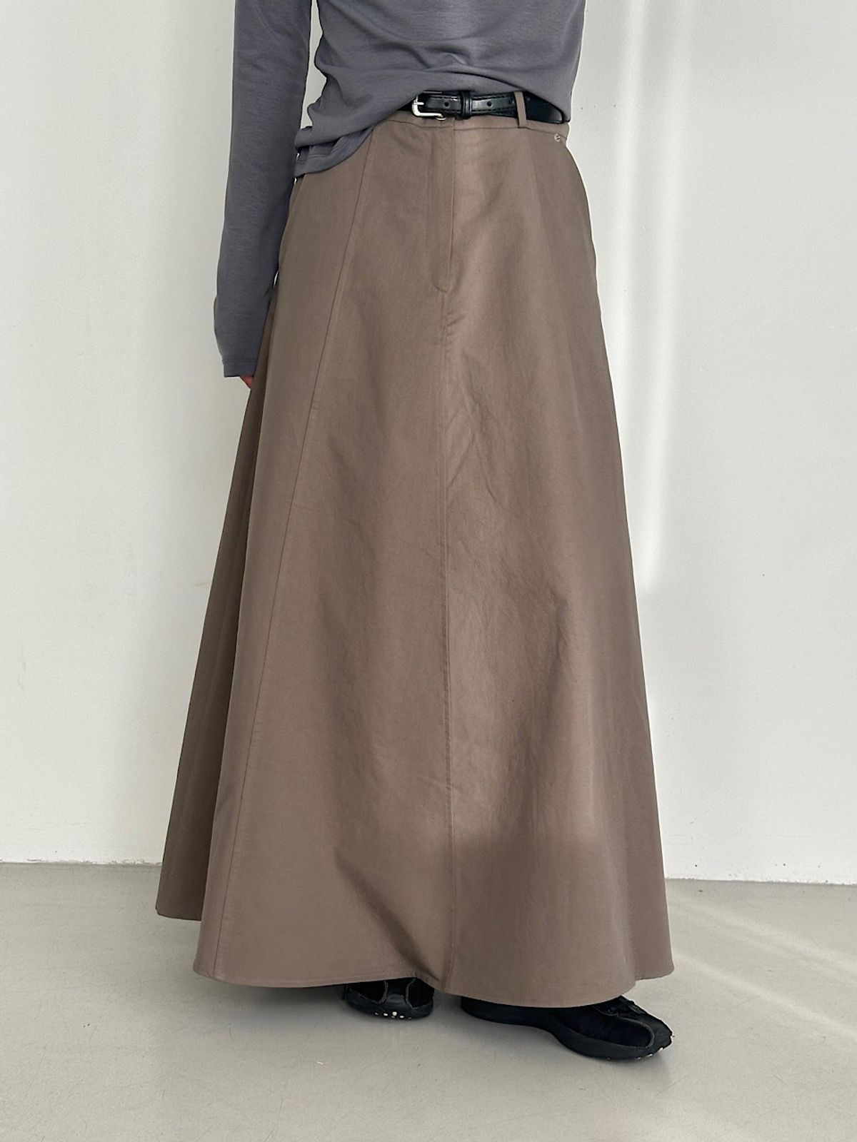 아포엠(APOEM) A-Line Belted Skirt (2C)