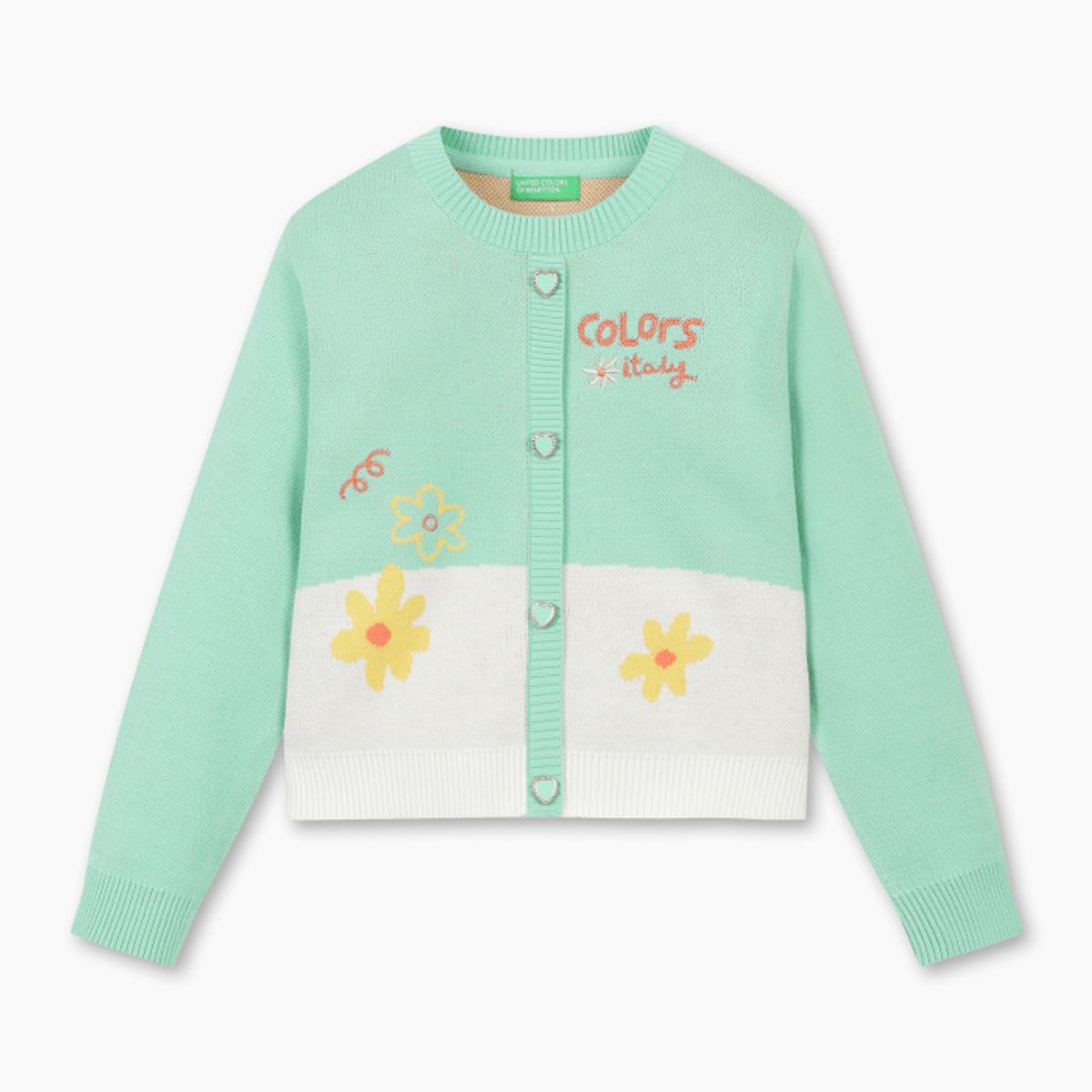 베네통키즈(BENETTONKIDS) 플라워 가든 니트 풀오버_QAKP01611MT