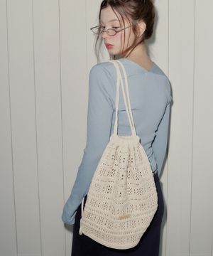 마티 펀칭 니트 스트링 백팩