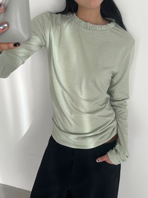 Shirred Neck Long Sleeve (4C)