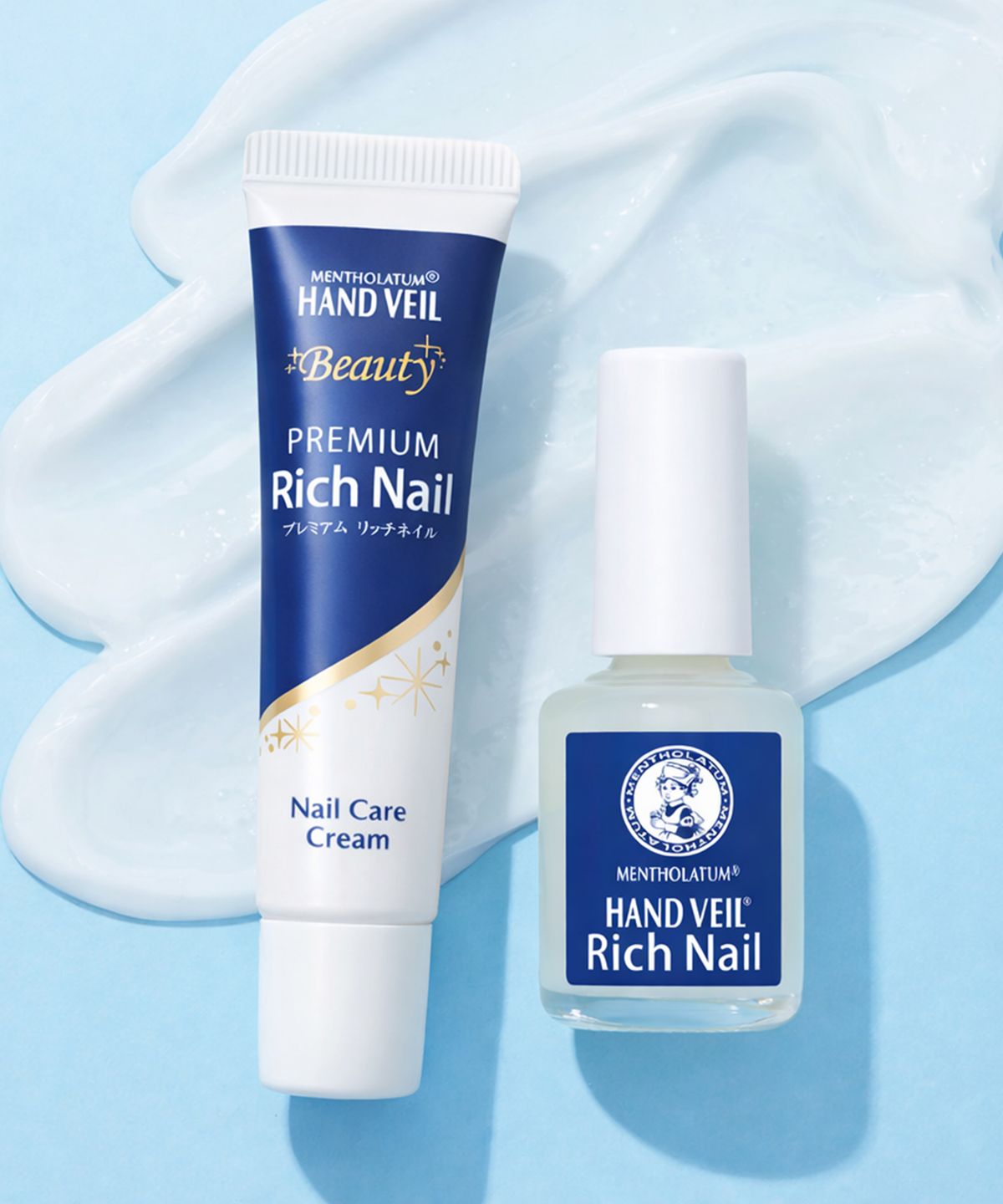 멘소래담(MENTHOLATUM) [SET] 핸드베일 뷰티 프리미엄 리치네일 12ml + 리페어코트 10ml